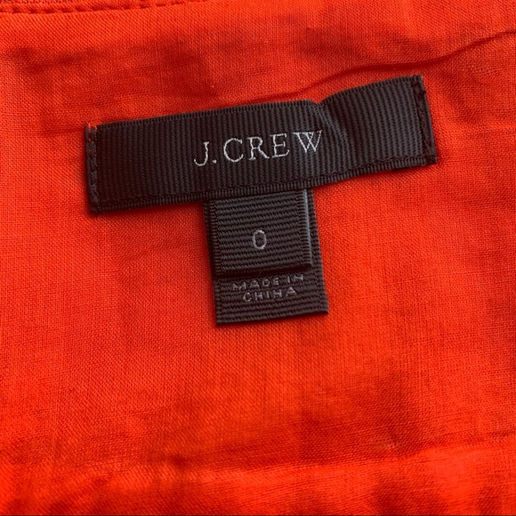 J.Crew Orange Fringe Linen Top - Picture 7 of 13